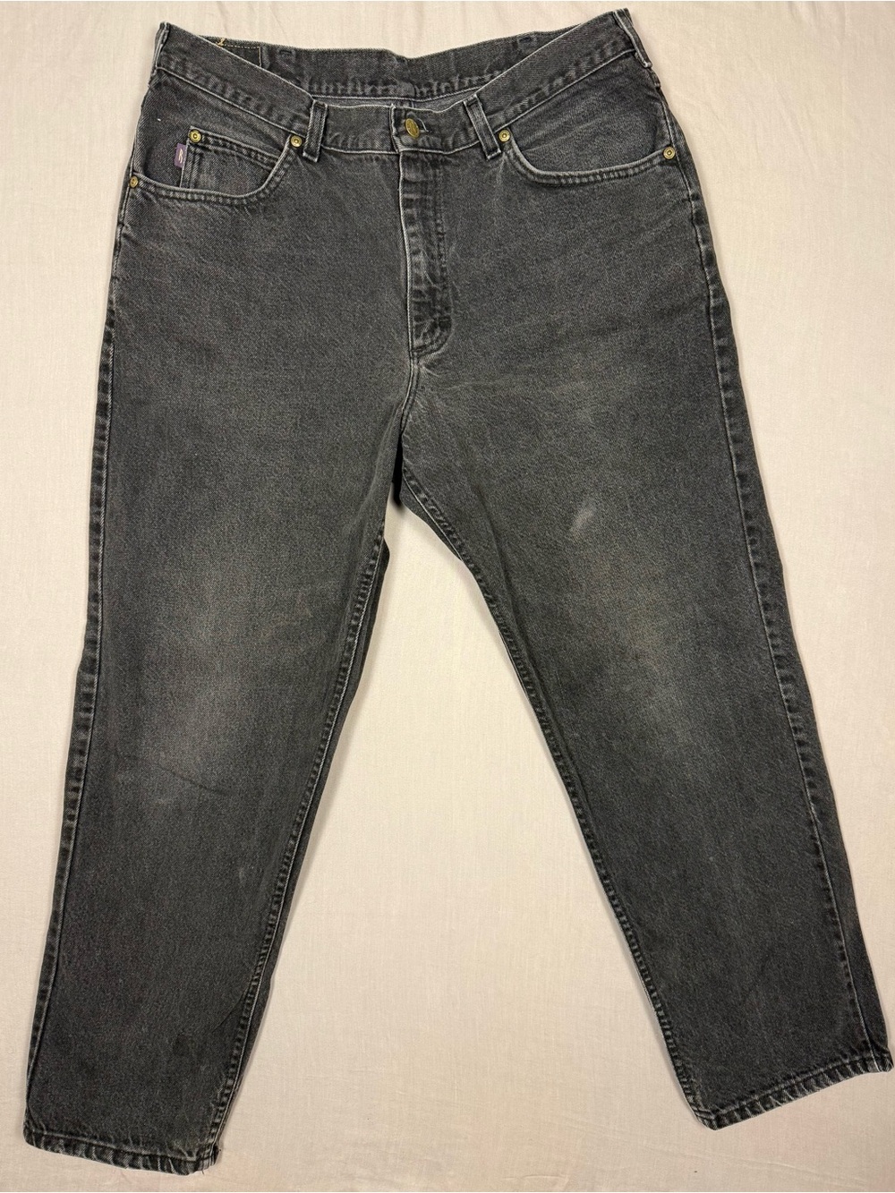 Vintage Lee Riders Union Made USA Straight Jeans 38x30 Black